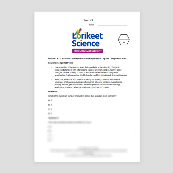 Formative-Assessment-Printable-U4-VCE-Chemistry-MCQ-Quizzes-With-Fully-Worked-Solutions