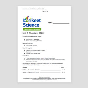 Lorikeet Science Unit 3 Chemistry Trial Exam 2026